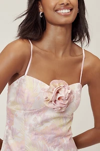 Endless Rose Jacquard Square-Neck Mini Dress