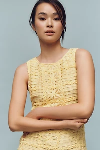 Endless Rose Sleeveless Crew-Neck Textured Mini Dress