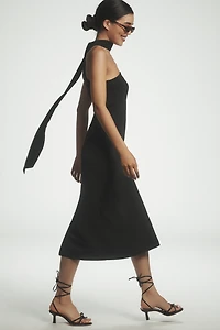 Endless Rose Strapless Scarf Column Midi Dress