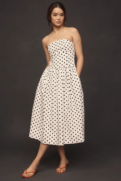 Endless Rose Strapless Drop-Waist A-Line Midi Dress