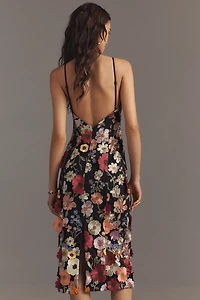 Endless Rose Sleeveless Floral Embroidered Midi Dress
