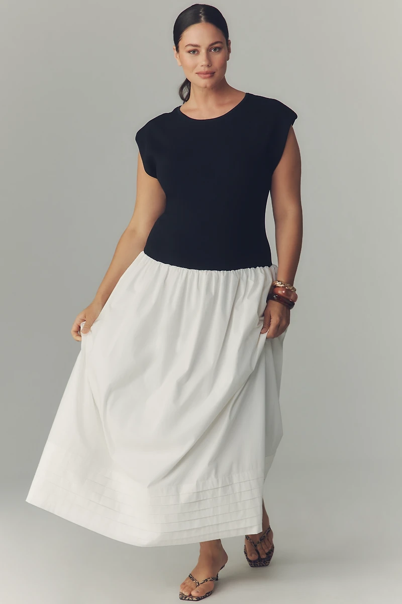 Endless Rose Knit Drop-Waist Fit & Flare Midi Dress