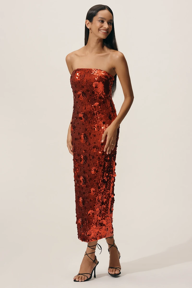 Endless Rose Strapless Sequin Midi Dress