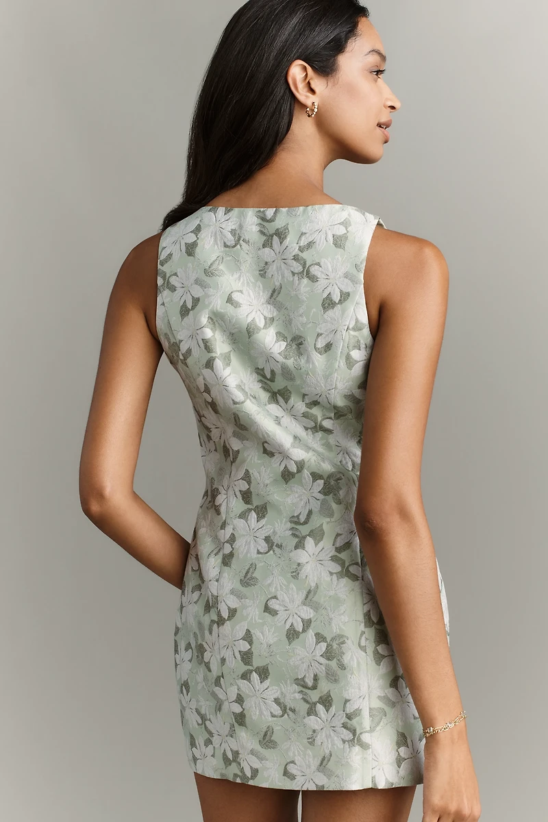 Endless Rose Petite Sleeveless Floral Jacquard Mini Dress