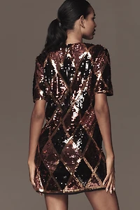 Endless Rose Short-Sleeve Sequin Mini Dress