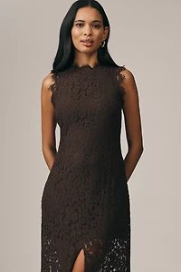 Endless Rose Sleeveless Mock-Neck Lace Midi Dress
