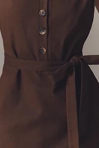 Endless Rose Linen Blend Boat-Neck Midi Dress