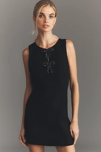 Endless Rose Boat-Neck Wool Blend Slim Mini Dress