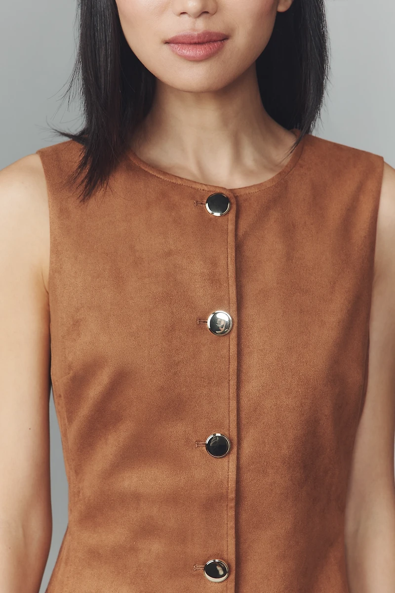 Endless Rose Faux-Suede Sleeveless Mini Dress