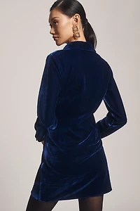 Endless Rose Long-Sleeve Velvet Mini Shirt Dress