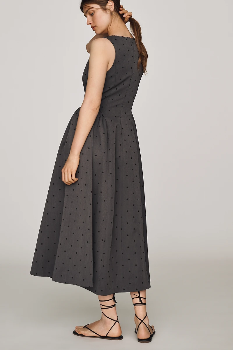 Endless Rose Basque-Waist Midi Dress