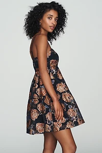 Endless Rose Metallic Jacquard Shift Dress