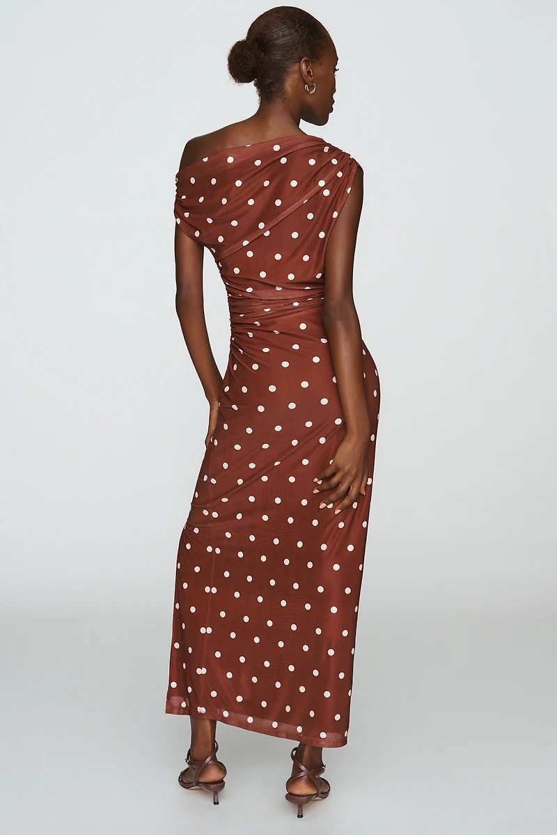 Endless Rose Off-Shoulder Mesh Midi Dress