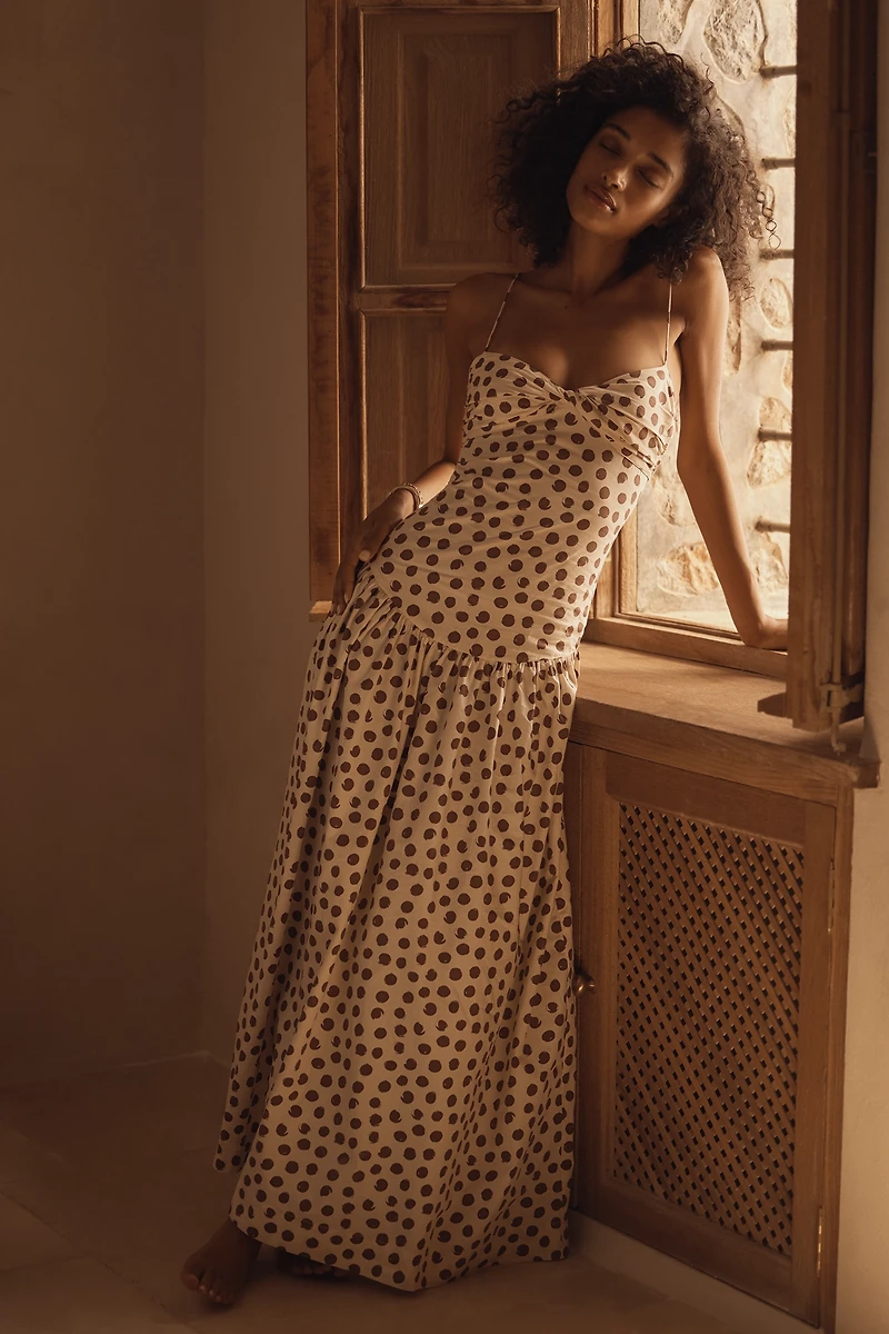 S/W/F Sleeveless Drop-Waist Maxi Dress
