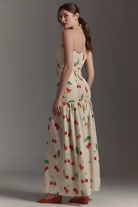 S/W/F Drop-Waist Halter Maxi Dress