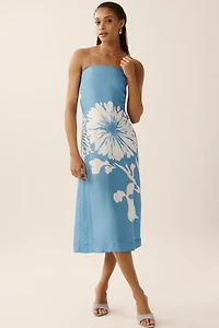 S/W/F Petite Strapless Slip Midi Dress