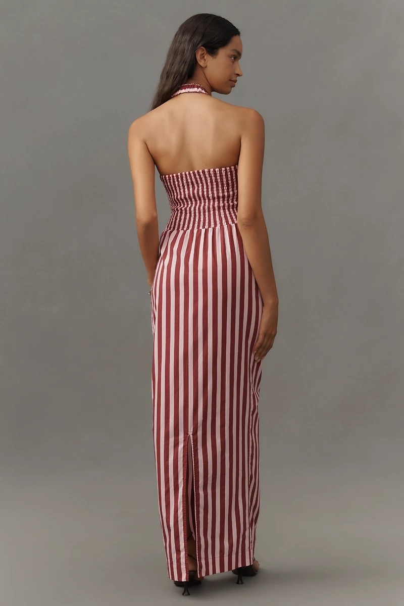 S/W/F Sleeveless Halter Slim Maxi Dress
