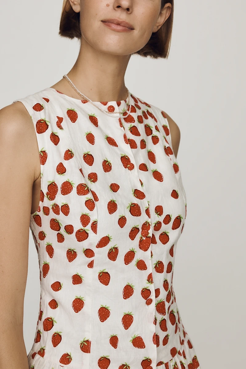 S/W/F Linen A-Line Mini Dress