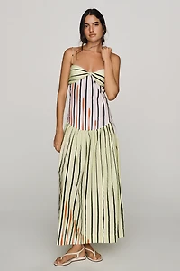 S/W/F Strapless Drop Waist Maxi Dress