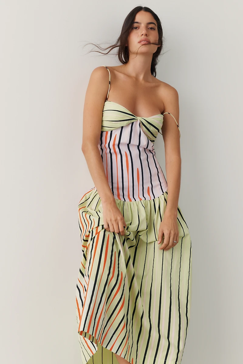 S/W/F Strapless Drop Waist Maxi Dress
