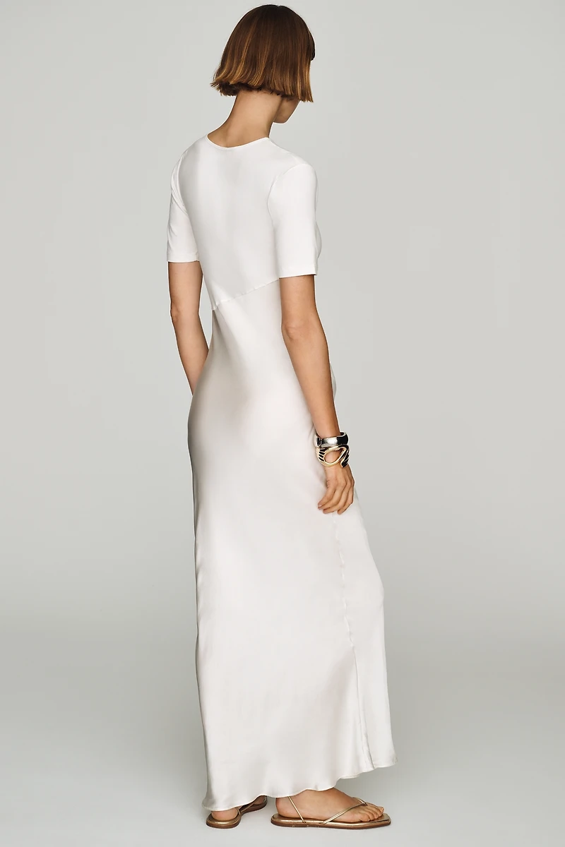 S/W/F Asymmetric Maxi Slip Dress