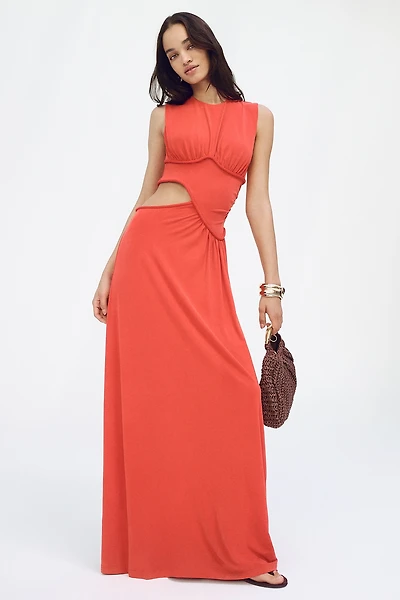 MISHA Sierra Cupro Cutout Maxi Dress