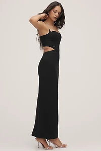 MISHA Cyrus Chain Cutout Suiting Maxi Dress