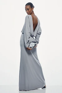 MISHA Zephyr Long-Sleeve Mock-Neck Jersey Maxi Dress