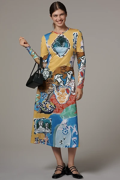 De Loreta Kiara Long-Sleeve Midi Dress