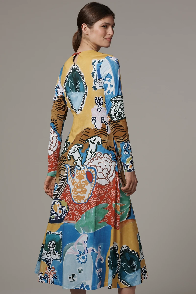 De Loreta Kiara Long-Sleeve Midi Dress