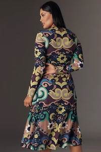 De Loreta Kiara Long-Sleeve Printed Dress
