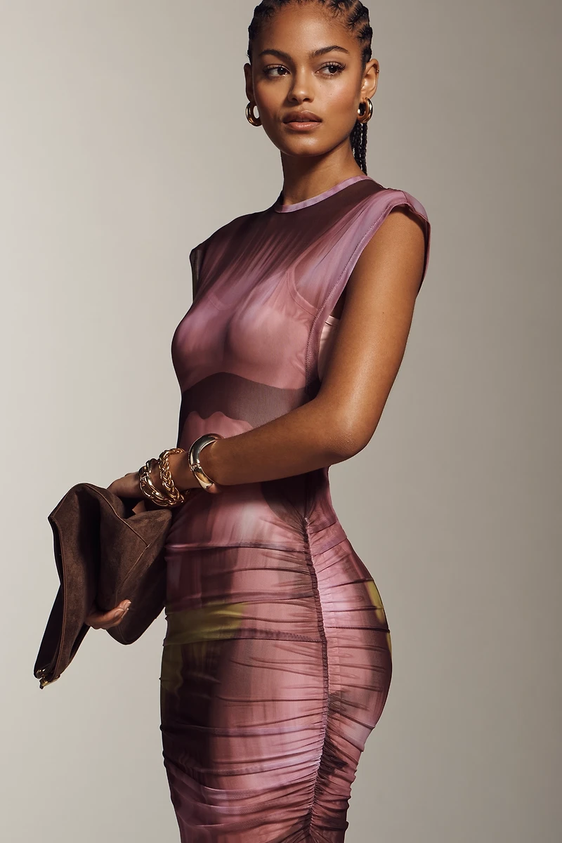 De Loreta Melodi Mesh Maxi Dress