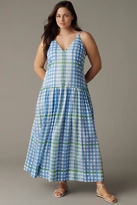 De Loreta Drop-Waist Sleeveless V-Neck Maxi Dress