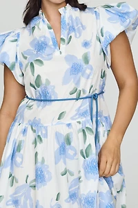 De Loreta Gabo Cotton Puff-Sleeve Midi Dress