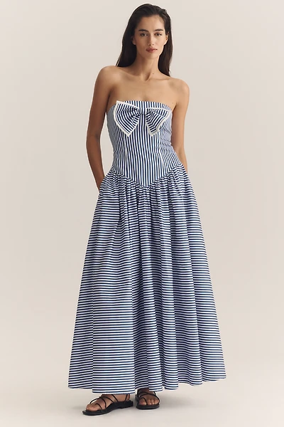 De Loreta Gondrina Cotton Strapless Midi Dress
