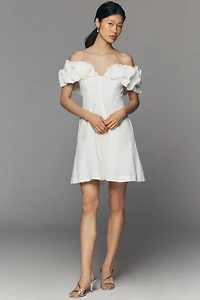 De Loreta Cumaral Cotton Off-Shoulder Mini Dress