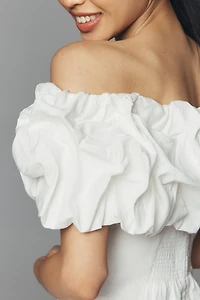 De Loreta Cumaral Cotton Off-Shoulder Mini Dress