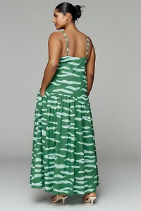 De Loreta Paca Cotton Drop-Waist Midi Dress