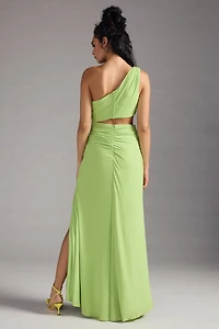Mac Duggal One-Shoulder Cutout Dress