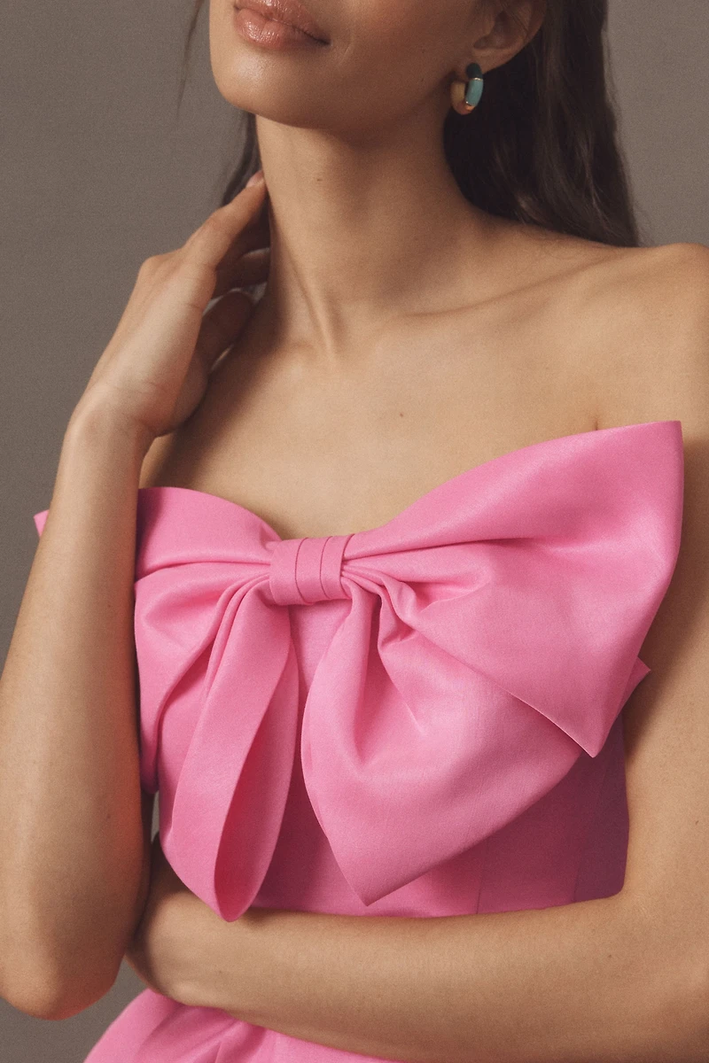 Mac Duggal Strapless Bow Fit & Flare Mini Dress
