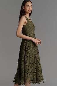 Mag Duggal Lace Cutwork Midi Dress