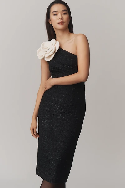 Ieena for Mac Duggal Floral One-Shoulder Dress
