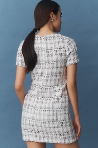Ieena for Mac Duggal Tweed Bow Mini Dress
