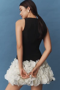 Mag Duggal Drop-Waist Ruffle Mini Dress