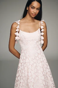 Mac Duggal Floral Lace A-Line Midi Dress