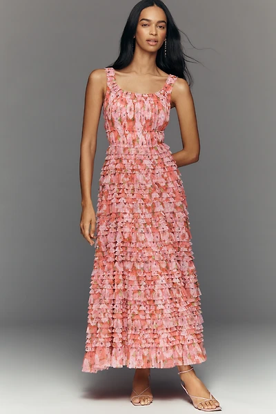 Mac Duggal Sleeveless Textured A-Line Midi Dress