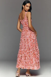 Mac Duggal Sleeveless Textured A-Line Midi Dress