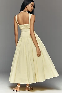 Mac Duggal Belted Drop-Waist Midi Dress