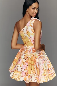 Mac Duggal One-Shoulder Bubble Mini Dress
