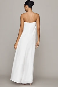 Mac Duggal 100% Linen Embroidered Dress